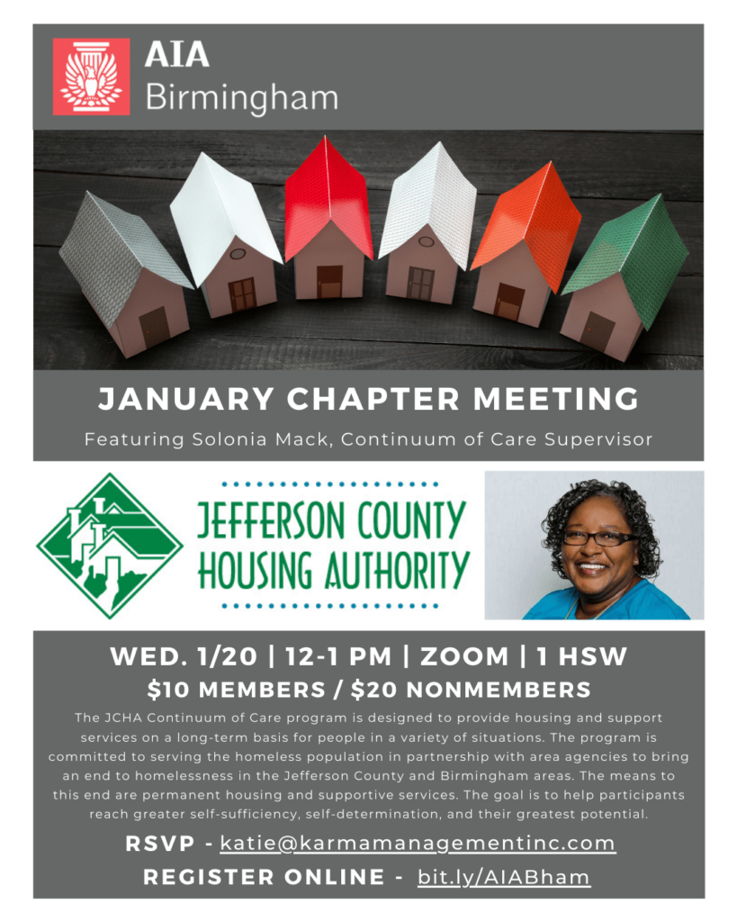 Jan. Chapter Meeting Jefferson County Housing Authority (HSW) AIA